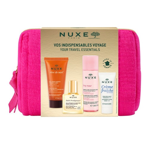 Nuxe neceser viaje gel + huile+ agua micelar+creme fraiche