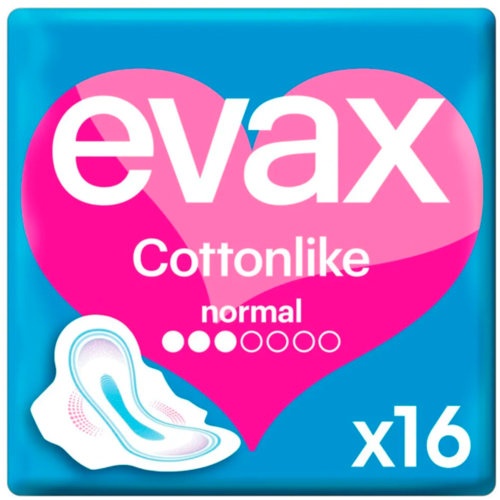 Compresas evax cottonlike normal alas 16 ud