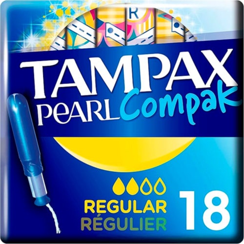 TAMPAX COMPAK PEARL TAMPON 100%ALGODON (REGULAR 18 U)