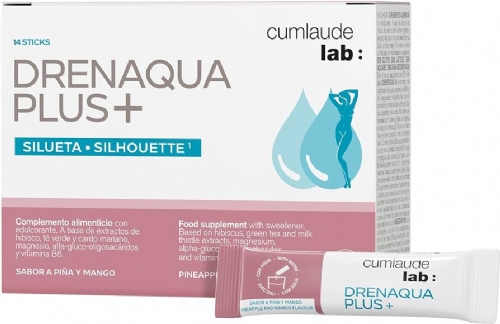 Cumlaude lab: drenaqua plus+  14 sticks 2,88 g sabor piña y mango
