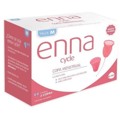 Copa menstrual enna cycle 2 unidades talla m + esterilizador