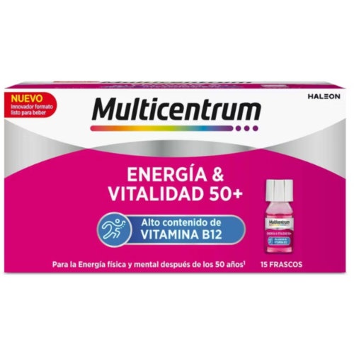 Multicentrum energia & vitalidad 50+  15 frascos 7 ml sabor frambuesa