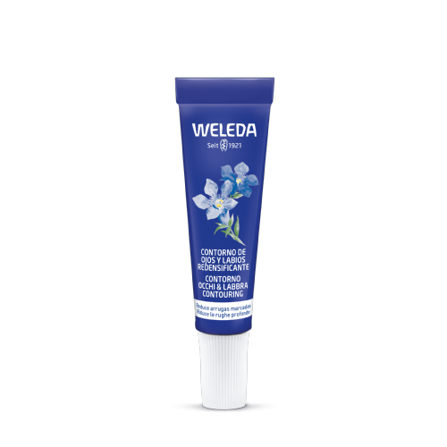 Weleda contorno de ojos y labios redensificante de genciana azul y edelweiss  1 tubo 10 ml