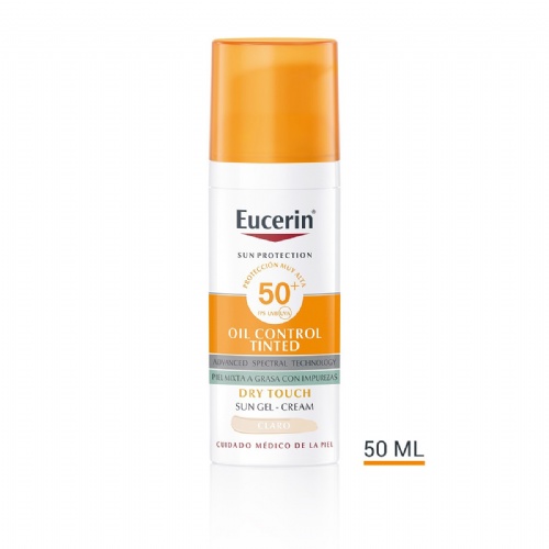 Eucerin sun protection spf 50+ oil control tinted  1 tubo 50 ml color claro