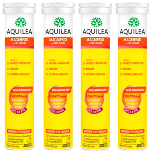 Aquilea magnesio+ potasio  56 comprimidos efervescentes sabor naranja formato xl