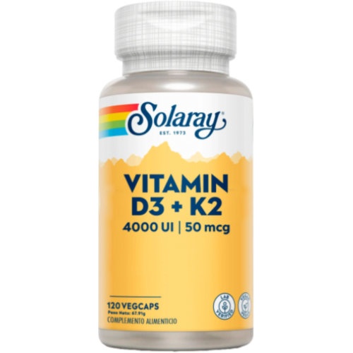 Vitamin d3 & k2 solaray  120 capsulas vegetales