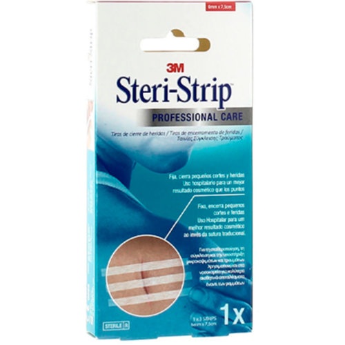 Steri strip 1541 sutura cutanea esteril 3 tiras 75 mm x 6 mm - sutura cutanea esteril
