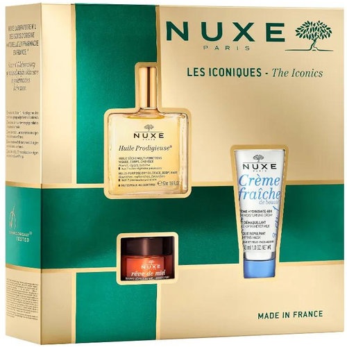 Nuxe pack los iconicos (huile prodigieuse 50 ml+ champu + reve miel labios)
