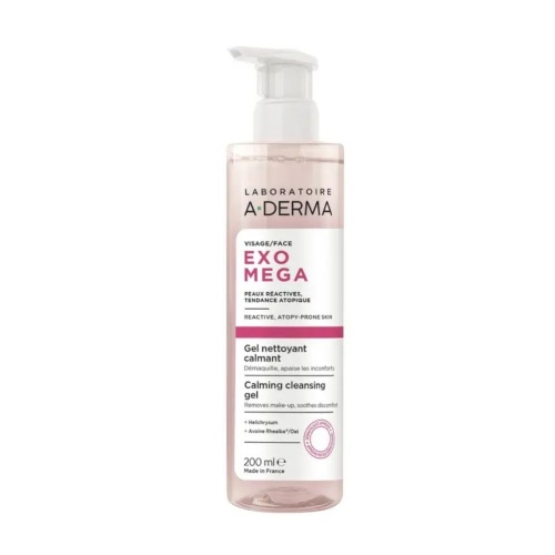 A-derma exomega facial gel limpiador calmante 1 envase 200 ml