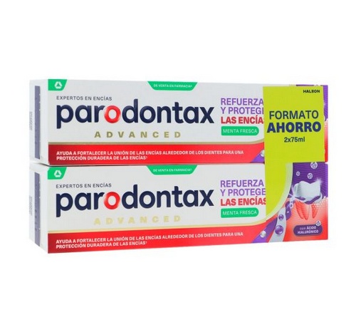 Parodontax refuerza y protege las encias dentifrico 2 tubos 75 ml sabor menta fresca