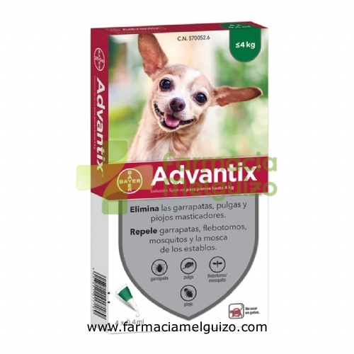 ADVANTIX SOLUCION SPOT-ON PARA PERROS HASTA 4 kg