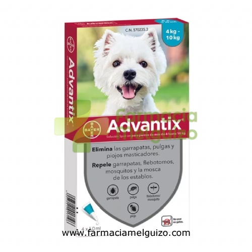 ADVANTIX SOLUCION SPOT-ON PARA PERROS DE MAS DE 4 HASTA 10 kg