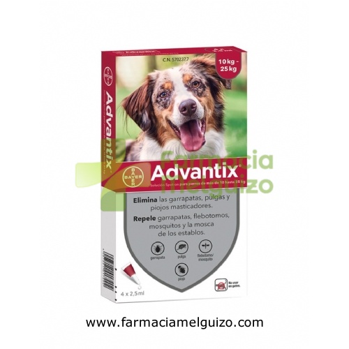 ADVANTIX SOLUCION SPOT-ON PARA PERROS DE MAS DE 10 HASTA 25 kg