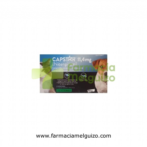 CAPSTAR 11,4 mg COMPRIMIDOS PARA GATOS Y PERROS PEQUEÑOS