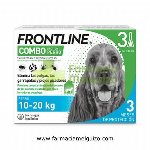 FRONTLINE COMBO 134,00 mg / 120,60 mg SOLUCION SPOT-ON PARA PERROS 10 ? 20 kg
