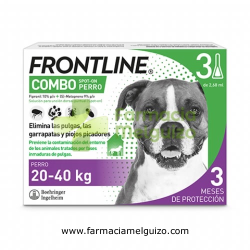FRONTLINE COMBO 268,00 mg / 241,20 mg SOLUCION SPOT-ON PARA PERROS 20 ? 40 kg