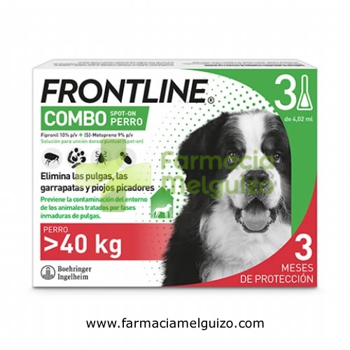 FRONTLINE COMBO 402,00 mg / 361,80 mg SOLUCION SPOT-ON PARA PERROS > 40 kg