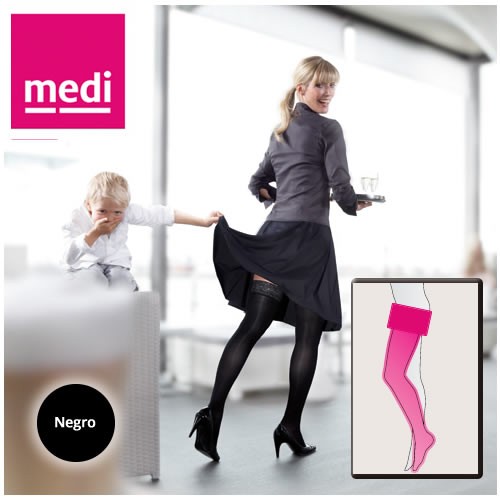 MEDIVEN ELEGANCE CCL2 T1 EXTRA MUSLO PETITE NEGR