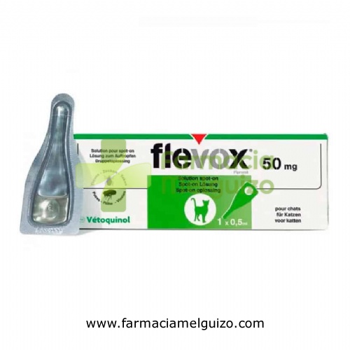 FLEVOX 50 mg SOLUCION PARA UNCION DORSAL PUNTUAL PARA GATOS