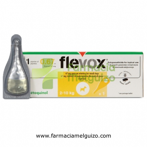 FLEVOX 67 mg SOLUCION PARA UNCION DORSAL PUNTUAL PARA PERROS PEQUEÑOS