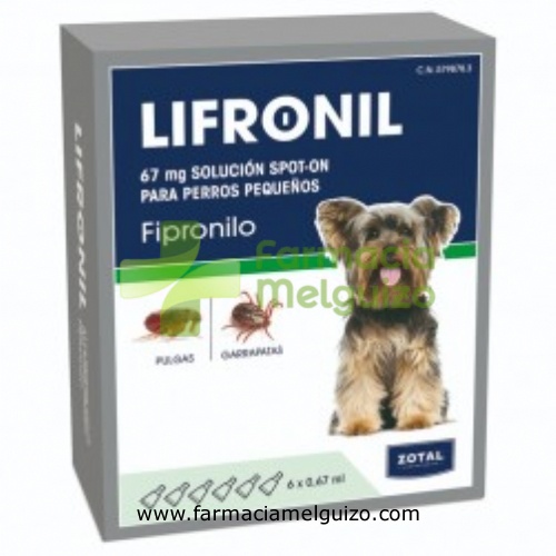 LIFRONIL 67 mg SOLUCION SPOT-ON PARA PERROS PEQUEÑOS