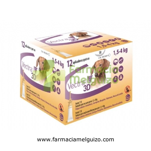 VECTRA 3D SOLUCION SPOT-ON PARA PERROS DE 1,5 A 4 kg