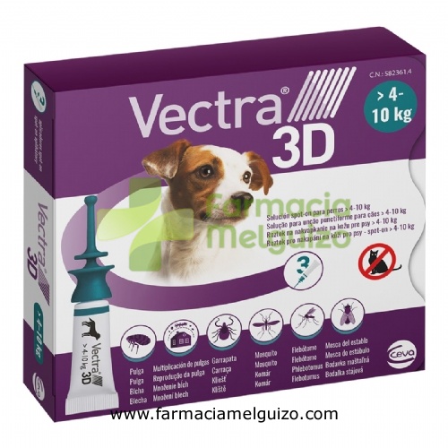 VECTRA 3D SOLUCION SPOT-ON PARA PERROS DE 4 A 10 kg