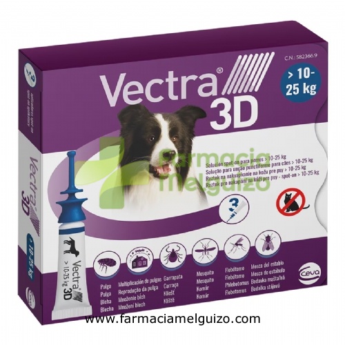 VECTRA 3D SOLUCION SPOT-ON PARA PERROS DE 10 A 25 kg