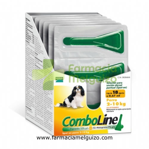 COMBOLINE 67,00 mg / 60,30 mg SOLUCION SPOT-ON PARA PERROS 2-10 kg