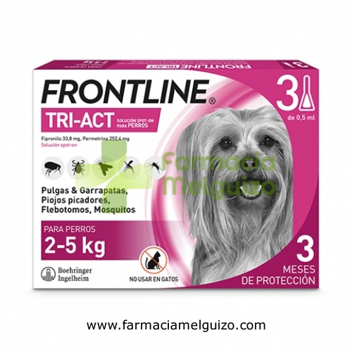 FRONTLINE TRI-ACT 33,8 mg / 252,4 mg SOLUCION SPOT-ON PARA PERROS 2 - 5 kg