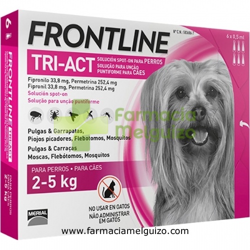 FRONTLINE TRI-ACT 33,8 mg / 252,4 mg SOLUCION SPOT-ON PARA PERROS 2 - 5 kg