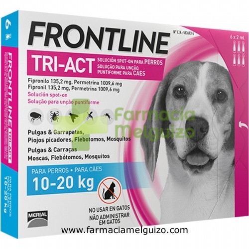 FRONTLINE TRI-ACT 135,2 mg / 1009,6 mg SOLUCION SPOT-ON PARA PERROS 10-20 kg