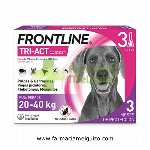 FRONTLINE TRI-ACT 270,4 mg / 2019,2 mg SOLUCION SPOT-ON PARA PERROS 20-40 kg