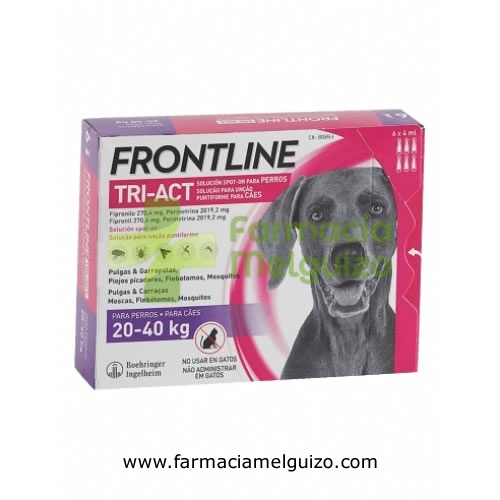 FRONTLINE TRI-ACT 270,4 mg / 2019,2 mg SOLUCION SPOT-ON PARA PERROS 20-40 kg
