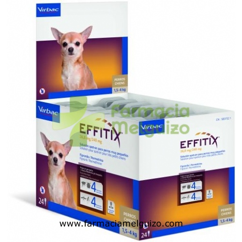 EFFITIX 26,8mg/240mg SOLUCION SPOT-ON PARA PERROS MUY PEQUEÑOS