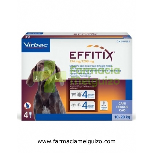 EFFITIX 134mg/1200mg SOLUCION SPOT-ON PARA PERROS MEDIANOS