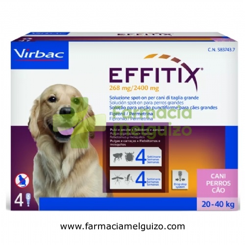 EFFITIX 268mg/2400mg SOLUCION SPOT-ON PARA PERROS GRANDES