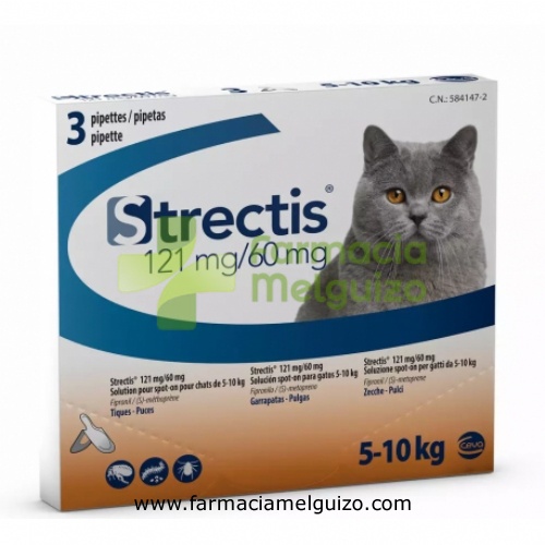 STRECTIS 121 mg/60 mg SOLUCION SPOT-ON PARA GATOS 5-10 kg