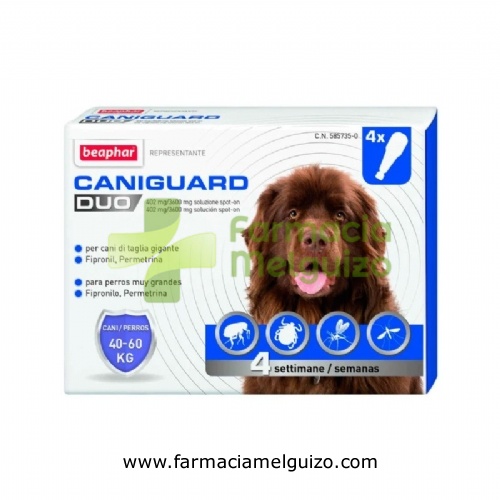 CANIGUARD DUO 402 mg/3.600 mg SOLUCION SPOT-ON PARA PERROS MUY GRANDES