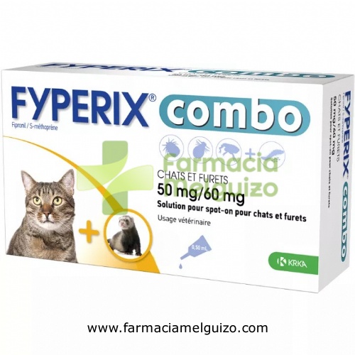 FYPERIX COMBO 50 mg/60 mg SOLUCION SPOT-ON PARA GATOS Y HURONES
