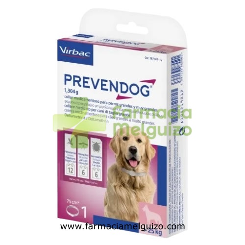 PREVENDOG 1,304 g COLLAR MEDICAMENTOSO PARA PERROS GRANDES Y MUY GRANDES