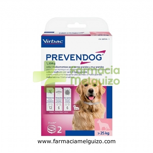 PREVENDOG 1,304 g COLLAR MEDICAMENTOSO PARA PERROS GRANDES Y MUY GRANDES