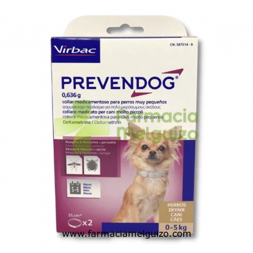 PREVENDOG 0,636 g COLLAR MEDICAMENTOSO PARA PERROS MUY PEQUEÑOS