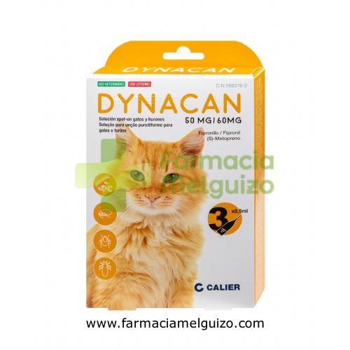 DYNACAN 50 mg/60 mg SOLUCION SPOT-ON GATOS Y HURONES