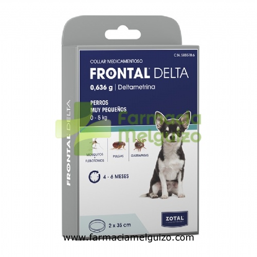 FRONTAL DELTA COLLAR MEDICAMENTOSO PARA PERROS MUY PEQUEÑOS