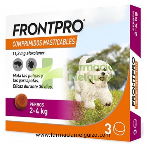 FRONTPRO 11 mg COMPRIMIDOS MASTICABLES PARA PERROS 2-4 kg