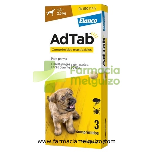 ADTAB 56 mg COMPRIMIDOS MASTICABLES PARA PERROS (1,3?2,5 kg)
