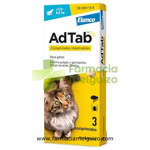 ADTAB 48 mg COMPRIMIDOS MASTICABLES PARA GATOS (>2,0?8,0 kg)