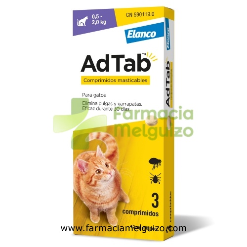 ADTAB 12 mg COMPRIMIDOS MASTICABLES PARA GATOS (0,5?2,0 kg)