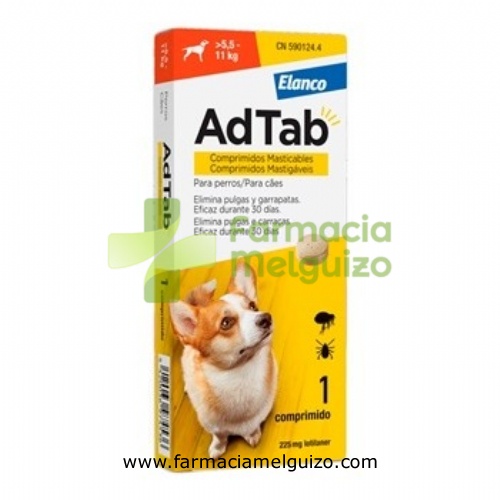 ADTAB 225 mg COMPRIMIDOS MASTICABLES PARA PERROS (>5,5-11 kg)
